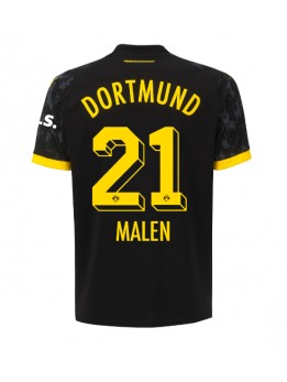 Billige Borussia Dortmund Donyell Malen #21 Bortedrakt 2023-24 Kortermet
